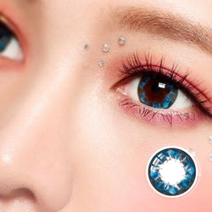 NEO Ruby Blue Colored Contact Lenses 6 months disposable (1 Pack)
